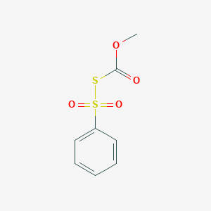 molecular formula C8H8O4S2 B14726380 Methyl benzenesulfonylsulfanylformate CAS No. 6329-36-8