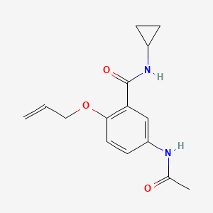 molecular formula C15H18N2O3 B14726425 Benzamide, 5-acetamido-2-allyloxy-N-cyclopropyl- CAS No. 6525-29-7