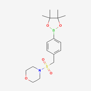 molecular formula C17H26BNO5S B1472644 4-[4-(4,4,5,5-Tetramethyl-[1,3,2]dioxaborolan-2-yl)-phenylmethanesulfonyl]-morpholine CAS No. 1620955-85-2