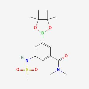 molecular formula C16H25BN2O5S B1472651 N,N-Dimethyl-3-(methylsulfonamido)-5-(4,4,5,5-tetramethyl-1,3,2-dioxaborolan-2-yl)benzamide CAS No. 1605330-24-2