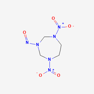 molecular formula C4H8N6O5 B14726725 1,5-Dinitro-3-nitroso-1,3,5-triazepane CAS No. 5800-63-5