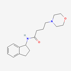 molecular formula C17H24N2O2 B14726761 1-Indanamine, N-(2-morpholinobutyryl)- CAS No. 6520-60-1