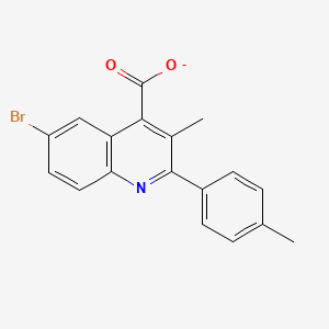 molecular formula C18H13BrNO2- B14726853 6-Bromo-3-methyl-2-(4-methylphenyl)quinoline-4-carboxylate CAS No. 6742-55-8
