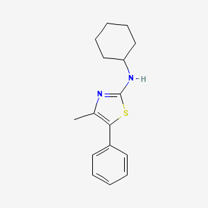 molecular formula C16H20N2S B14726923 N-cyclohexyl-4-methyl-5-phenyl-1,3-thiazol-2-amine CAS No. 6566-64-9