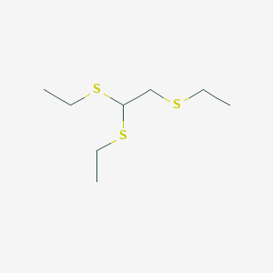molecular formula C8H18S3 B14726994 1,1,2-Tris(ethylsulfanyl)ethane CAS No. 7038-14-4