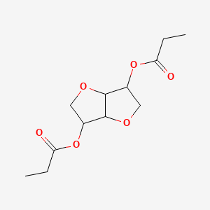 molecular formula C12H18O6 B14727000 (6-propanoyloxy-2,3,3a,5,6,6a-hexahydrofuro[3,2-b]furan-3-yl) propanoate CAS No. 6338-38-1