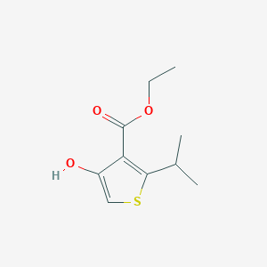 molecular formula C10H14O3S B14727033 Ethyl 4-hydroxy-2-(propan-2-yl)thiophene-3-carboxylate CAS No. 5612-71-5