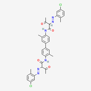molecular formula C36H34Cl2N6O4 B14727066 N,N'-(3,3'-Dimethyl(1,1'-biphenyl)-4,4'-diyl)bis(2-((5-chloro-o-tolyl)azo)-3-oxobutyramide) CAS No. 5905-17-9