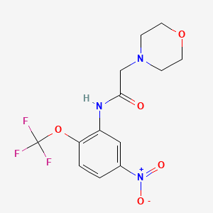 molecular formula C13H14F3N3O5 B1472709 N-[5-Nitro-2-(trifluoromethoxy)phenyl]-2-(morpholin-4-yl)acetamide CAS No. 1629089-14-0