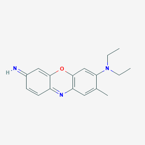molecular formula C17H19N3O B14727107 N,N-Diethyl-3-imino-8-methyl-3H-phenoxazin-7-amine CAS No. 13117-55-0