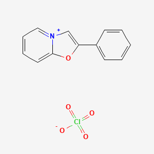 molecular formula C13H10ClNO5 B14727122 Oxazolo[3,2-a]pyridinium, 2-phenyl-, perchlorate CAS No. 13794-84-8