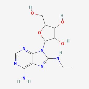 molecular formula C12H18N6O4 B14727150 2-[6-Amino-8-(ethylamino)purin-9-yl]-5-(hydroxymethyl)oxolane-3,4-diol CAS No. 13389-14-5
