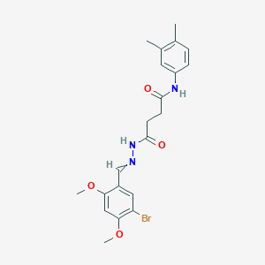 molecular formula C21H24BrN3O4 B14727199 N'-[(5-bromo-2,4-dimethoxyphenyl)methylideneamino]-N-(3,4-dimethylphenyl)butanediamide CAS No. 6967-20-0
