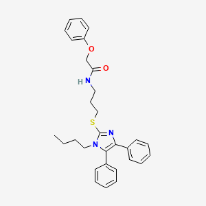 molecular formula C30H33N3O2S B14727269 N-[3-(1-butyl-4,5-diphenyl-imidazol-2-yl)sulfanylpropyl]-2-phenoxy-acetamide CAS No. 5924-60-7
