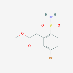 molecular formula C9H10BrNO4S B1472731 4-Bromo-2-(methoxycarbonylmethyl)benzenesulfonamide CAS No. 859232-71-6
