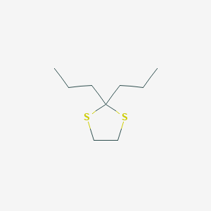 molecular formula C9H18S2 B14727352 2,2-Dipropyl-1,3-dithiolane CAS No. 6008-79-3