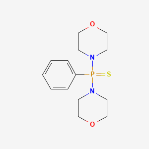 molecular formula C14H21N2O2PS B14727400 Phosphine sulfide, dimorpholinophenyl- CAS No. 6278-48-4
