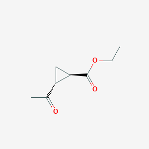 molecular formula C8H12O3 B14727500 Ethyl (1R,2R)-2-acetylcyclopropane-1-carboxylate CAS No. 13949-95-6