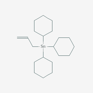 molecular formula C21H38Sn B14727584 Tricyclohexyl(prop-2-en-1-yl)stannane CAS No. 13121-83-0