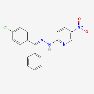 molecular formula C18H13ClN4O2 B14727633 N-[(E)-[(4-chlorophenyl)-phenylmethylidene]amino]-5-nitropyridin-2-amine CAS No. 6300-91-0