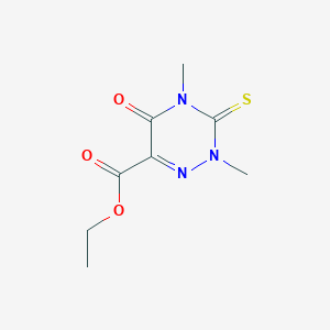 molecular formula C8H11N3O3S B14727646 Ethyl 2,4-dimethyl-5-oxo-3-sulfanylidene-1,2,4-triazine-6-carboxylate CAS No. 6947-19-9