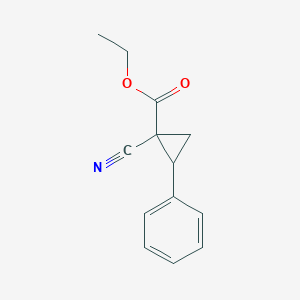 molecular formula C13H13NO2 B14727724 Ethyl 1-cyano-2-phenylcyclopropane-1-carboxylate CAS No. 10432-72-1