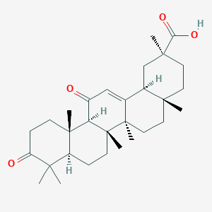 molecular formula C30H44O4 B14727799 (+)-14balpha-3-Oxoglycyrrhetinic acid CAS No. 6184-16-3