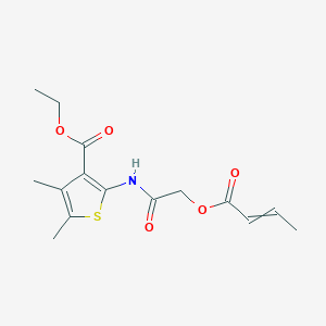 molecular formula C15H19NO5S B14727857 Ethyl 2-[(2-but-2-enoyloxyacetyl)amino]-4,5-dimethyl-thiophene-3-carboxylate CAS No. 5627-27-0