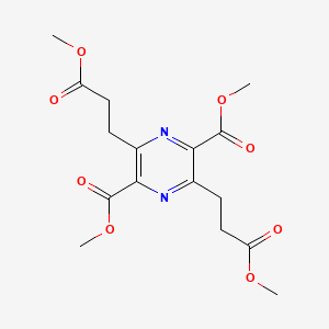 molecular formula C16H20N2O8 B14727881 Dimethyl 3,6-bis(3-methoxy-3-oxopropyl)pyrazine-2,5-dicarboxylate CAS No. 6317-52-8
