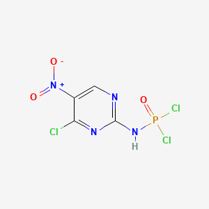 molecular formula C4H2Cl3N4O3P B14727935 Phosphoramidic dichloride, (4-chloro-5-nitro-2-pyrimidinyl)- CAS No. 6110-60-7