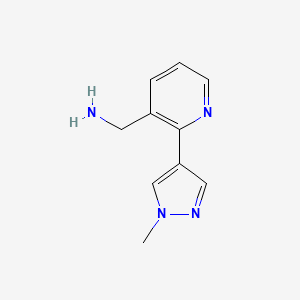 molecular formula C10H12N4 B1472798 [2-(1-methyl-1H-pyrazol-4-yl)pyridin-3-yl]methanamine CAS No. 1823582-57-5