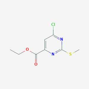 molecular formula C8H9ClN2O2S B14728030 Ethyl 6-chloro-2-(methylsulfanyl)pyrimidine-4-carboxylate CAS No. 6301-32-2