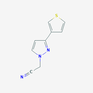 molecular formula C9H7N3S B1472806 2-(3-(thiophen-3-yl)-1H-pyrazol-1-yl)acetonitrile CAS No. 1934880-11-1