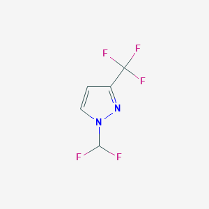 molecular formula C5H3F5N2 B1472807 1-(difluoromethyl)-3-(trifluoromethyl)-1H-pyrazole CAS No. 1224194-57-3