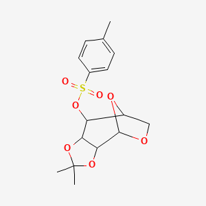 molecular formula C16H20O7S B14728166 (4,4-Dimethyl-3,5,10,11-tetraoxatricyclo[6.2.1.02,6]undecan-7-yl) 4-methylbenzenesulfonate CAS No. 5349-02-0