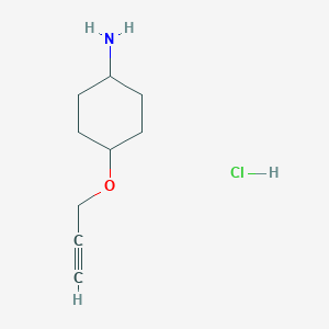 molecular formula C9H16ClNO B1472824 4-(Prop-2-yn-1-yloxy)cyclohexan-1-amine hydrochloride CAS No. 2098126-11-3