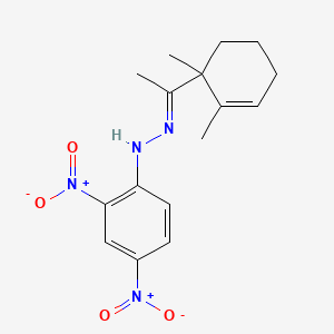 molecular formula C16H20N4O4 B14728320 N-[(E)-1-(1,2-dimethylcyclohex-2-en-1-yl)ethylideneamino]-2,4-dinitroaniline CAS No. 5440-74-4
