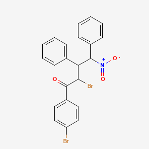 molecular formula C22H17Br2NO3 B14728355 2-Bromo-1-(4-bromophenyl)-4-nitro-3,4-diphenylbutan-1-one CAS No. 6289-94-7