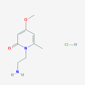 molecular formula C9H15ClN2O2 B1472837 1-(2-Aminoethyl)-4-methoxy-6-methyl-1,2-dihydropyridin-2-one hydrochloride CAS No. 1949816-44-7