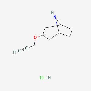 molecular formula C10H16ClNO B1472838 3-(Prop-2-yn-1-yloxy)-8-azabicyclo[3.2.1]octane hydrochloride CAS No. 2098001-53-5