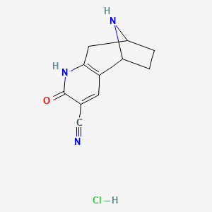 molecular formula C11H12ClN3O B1472844 2-oxo-2,5,6,7,8,9-hexahydro-1H-5,8-epiminocyclohepta[b]pyridine-3-carbonitrile hydrochloride CAS No. 1822801-17-1