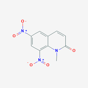 molecular formula C10H7N3O5 B14728441 2(1H)-Quinolinone, 1-methyl-6,8-dinitro- CAS No. 13974-48-6