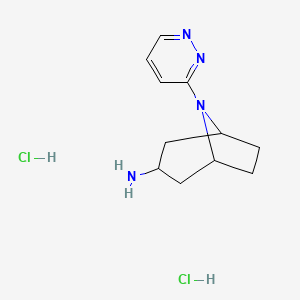 molecular formula C11H18Cl2N4 B1472847 8-(Pyridazin-3-yl)-8-azabicyclo[3.2.1]octan-3-amine dihydrochloride CAS No. 2097947-76-5