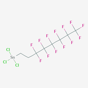 molecular formula C8H4Cl3F13Sn B14728475 Trichloro(3,3,4,4,5,5,6,6,7,7,8,8,8-tridecafluorooctyl)stannane CAS No. 6256-76-4