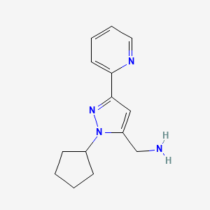 (1-cyclopentyl-3-(pyridin-2-yl)-1H-pyrazol-5-yl)methanamine