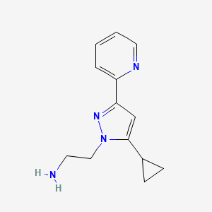 2-(5-cyclopropyl-3-(pyridin-2-yl)-1H-pyrazol-1-yl)ethan-1-amine