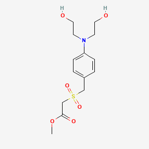 molecular formula C14H21NO6S B14728663 Methyl 2-[[4-[bis(2-hydroxyethyl)amino]phenyl]methylsulfonyl]acetate CAS No. 6625-87-2