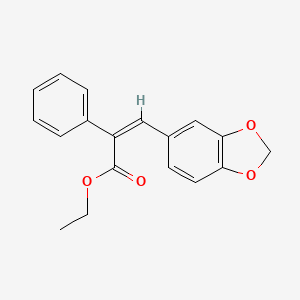 molecular formula C18H16O4 B14728677 ethyl (Z)-3-(1,3-benzodioxol-5-yl)-2-phenylprop-2-enoate CAS No. 5442-28-4
