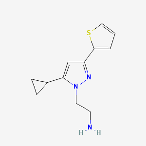 2-(5-cyclopropyl-3-(thiophen-2-yl)-1H-pyrazol-1-yl)ethan-1-amine