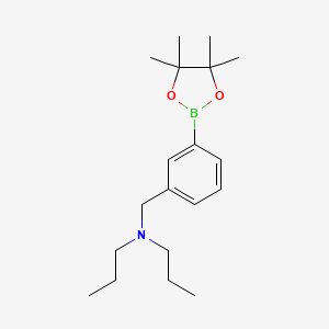 molecular formula C19H32BNO2 B1472875 N-Propyl-N-(3-(4,4,5,5-tetramethyl-1,3,2-dioxaborolan-2-yl)benzyl)propan-1-amine CAS No. 1454653-70-3